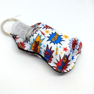 superhero boom sanitizer keychain